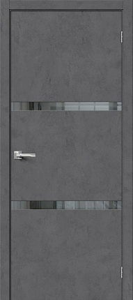 Межкомнатная дверь экошпон Bravo Браво-2.55, остекленная, Slate Art
