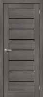 Межкомнатная дверь экошпон Bravo Браво-22 Grey Melinga, Black Shine