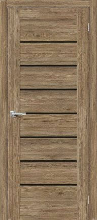 Межкомнатная дверь экошпон Bravo Браво-22, Original Oak, Black Shine