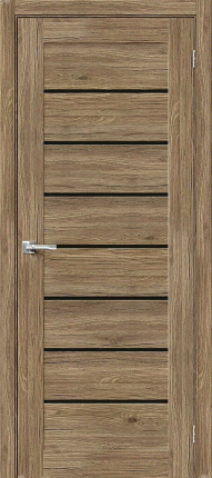 Межкомнатная дверь экошпон Bravo Браво-22, остекленная, Original Oak, Black Star