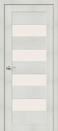 Межкомнатная дверь экошпон Bravo Браво-23, остекленная, Bianco Veralinga