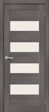 Межкомнатная дверь экошпон Bravo Браво-23 остекленная Grey Melinga