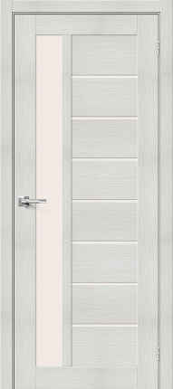 Межкомнатная дверь экошпон Bravo Браво-27, остекленная, Bianco Veralinga 900x2000
