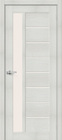 Межкомнатная дверь экошпон Bravo Браво-27, остекленная, Bianco Veralinga