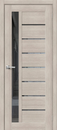 Межкомнатная дверь экошпон Bravo Браво-27 остекленная Cappuccino Melinga, Mirox Grey
