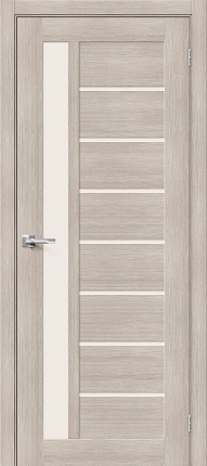 Межкомнатная дверь экошпон Bravo Браво-27 остекленная Cappuccino Melinga 900x2000