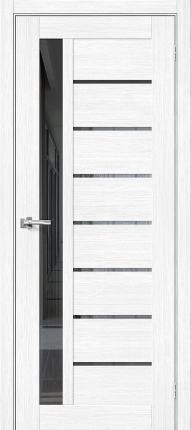 Межкомнатная дверь экошпон Bravo Браво-27 остекленная Snow Melinga, Mirox Grey