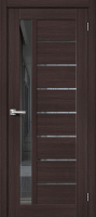 Межкомнатная дверь экошпон Bravo Браво-27 остекленная Wenge Melinga, Mirox Grey