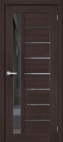 Межкомнатная дверь экошпон Bravo Браво-27 остекленная Wenge Melinga Mirox Grey