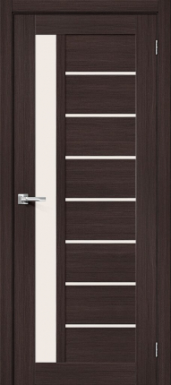 Межкомнатная дверь экошпон Bravo Браво-27 остекленная Wenge Meling Magic Foga