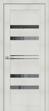 Межкомнатная дверь экошпон Bravo Браво-30, остекленная, Bianco Veralinga, Mirox Grey