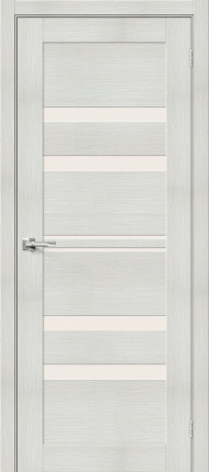 Межкомнатная дверь экошпон Bravo Браво-30, остекленная, Bianco Veralinga 900x2000