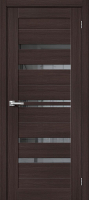 Межкомнатная дверь экошпон Bravo Браво-30 остекленная Wenge Melinga Mirox Grey