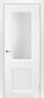 Межкомнатная дверь экошпон Мариам Техно 713, остекленная, белоснежный
