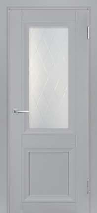 Межкомнатная дверь экошпон Мариам Техно 713, остекленная, манхэттен сатинат белое