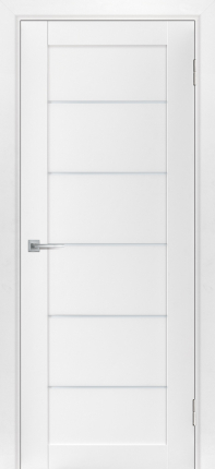 Межкомнатная дверь экошпон Мариам Техно 714, остекленная, белоснежный 900x2000