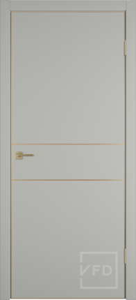 Межкомнатная дверь экошпон VFD URBAN 2H, глухая, Emalex taupe, кромка Gold Edge