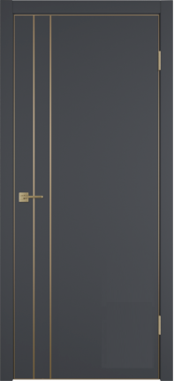 Межкомнатная дверь экошпон VFD URBAN 2V, глухая, Emalex onyx, кромка Gold Edge
