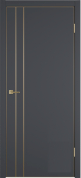 Межкомнатная дверь экошпон VFD URBAN 2V, глухая, Emalex onyx, кромка Gold Edge