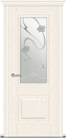 Межкомнатная дверь шпонированная Ситидорс Элеганс-1, остеклённая, белый ясень