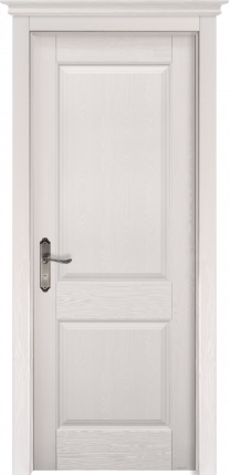 Межкомнатная дверь массив сосны Элегия, глухая, браш белый 900x2000