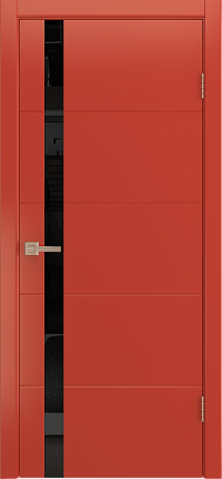 Межкомнатная дверь эмаль BAROKKO остекленная красный 900x2000