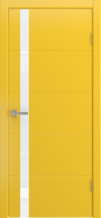 Межкомнатная дверь эмаль BAROKKO остекленная желтый