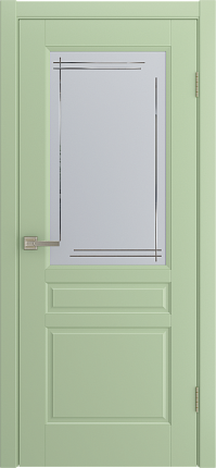 Межкомнатная дверь эмаль BELLI остекленная фисташка