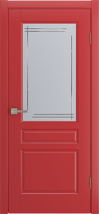 Межкомнатная дверь эмаль BELLI остекленная красный 900x2000