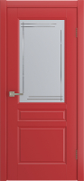 Межкомнатная дверь эмаль BELLI остекленная красный