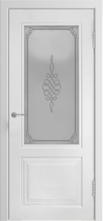 Межкомнатная дверь эмаль Luxor L-2.2, остеклённая, белый 900x2000