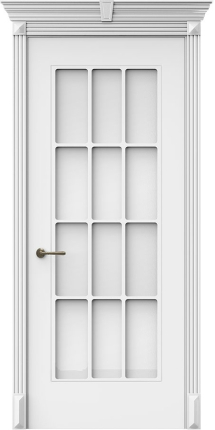 Межкомнатная дверь эмаль Ницца, остеклённая, белый