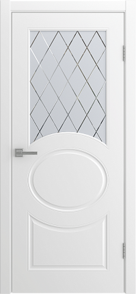 Межкомнатная дверь эмаль OLIVIA остекленная белый 900x2000