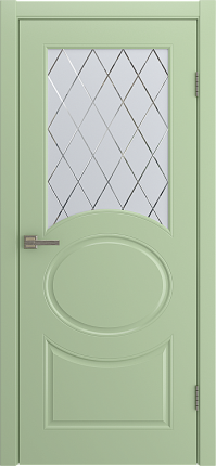 Межкомнатная дверь эмаль OLIVIA остекленная фисташка