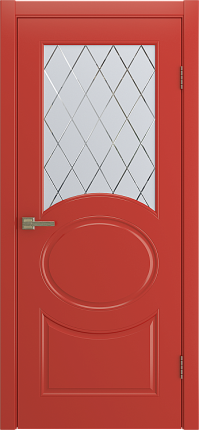 Межкомнатная дверь эмаль OLIVIA остекленная красный
