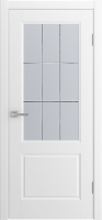 Межкомнатная дверь эмаль Шейл Дорс Капри 2, остекленная, белый без патины