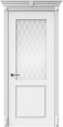 Межкомнатная дверь эмаль Сиена, остеклённая, белый 900x2000