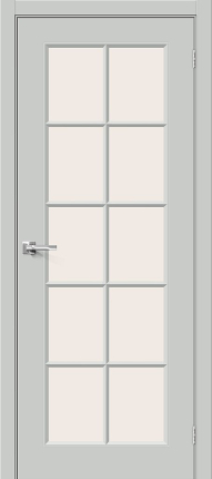 Межкомнатная дверь эмаль Скинни-11.1, остекленная, Grace серый 900x2000
