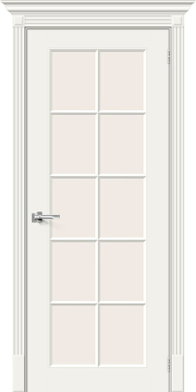 Межкомнатная дверь эмаль Скинни-11.1, остекленная, Whitey белый 900x2000