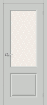 Межкомнатная дверь эмаль Скинни-13, остекленная, Grace серый 900x2000