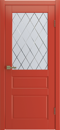 Межкомнатная дверь эмаль STELLA остекленная красный 900x2000