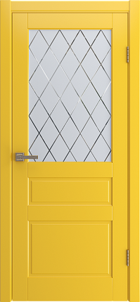 Межкомнатная дверь эмаль STELLA остекленная желтый 900x2000