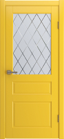 Межкомнатная дверь эмаль STELLA остекленная желтый