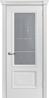 Межкомнатная дверь эмаль Текона Шарм-02, остекленная, белый молочный RAL 9010