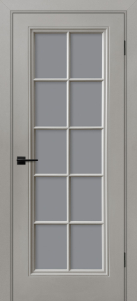 Межкомнатная дверь эмаль Текона Шарм-11, остекленная, Malva серо-бежевый 900x2000
