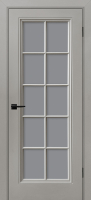 Межкомнатная дверь эмаль Текона Шарм-11, остекленная, Malva серо-бежевый