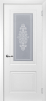 Межкомнатная дверь эмаль Текона Смальта-101, остекленная, Сапфир Ral 9003 белый