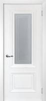 Межкомнатная дверь эмаль Текона Смальта-102, остекленная, Сапфир Ral 9003 белый