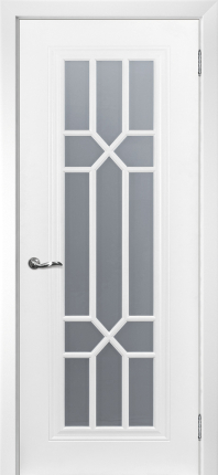 Межкомнатная дверь эмаль Текона Смальта-103, остекленная, Сапфир Ral 9003 белый 900x2000