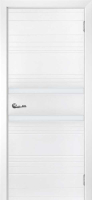 Межкомнатная дверь эмаль Текона Смальта-104, остекленная белый лакобель, Сапфир Ral 9003 белый